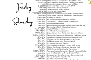 Centennial Weekend Itinerary Update