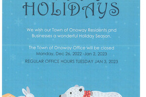 Town of Onoway Office Holiday Office Hours